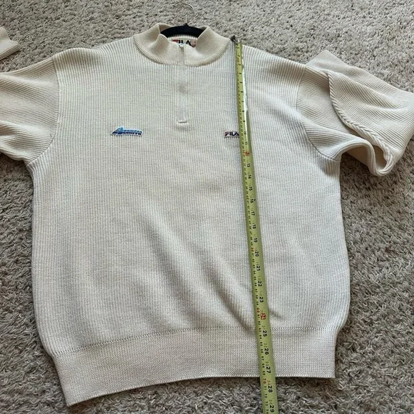 Vtg Fila Wool Sweater Mens 44 XL  1/4 Zip 80s Pullover Italy Golf Tennis Preppy - Picture 7 of 8